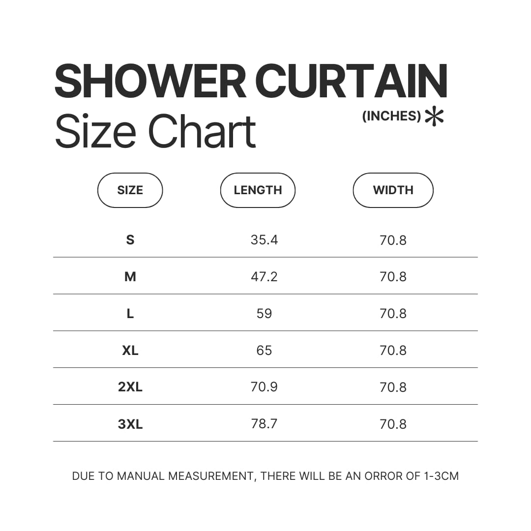 Shower Curtain Size Chart - One Punch Man Gifts