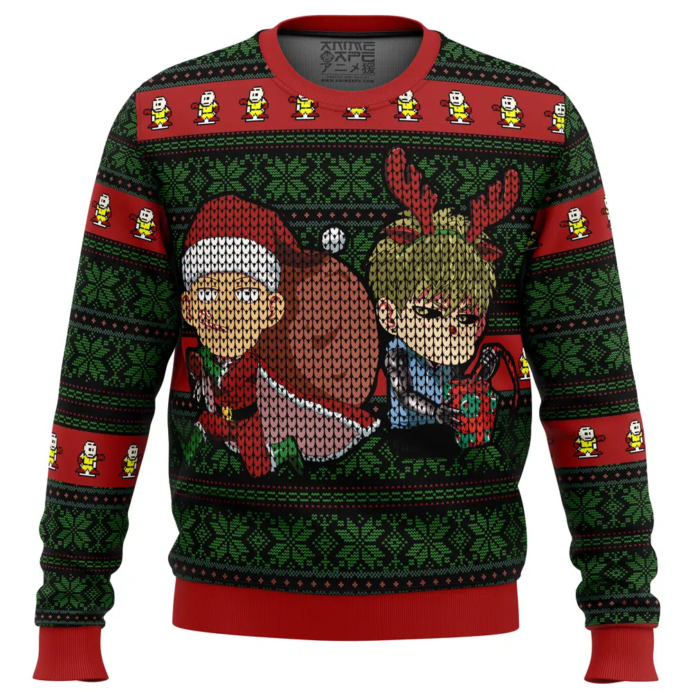 Ugly Christmas Sweater front 61 - One Punch Man Gifts